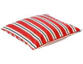 Coussin 100% coton 50 cm Faro (Rouge - blanc cassé et bleu)