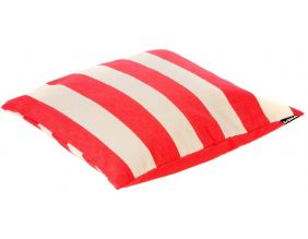 Coussin 100% coton 50 cm Faro (Rouge - blanc cassé large)