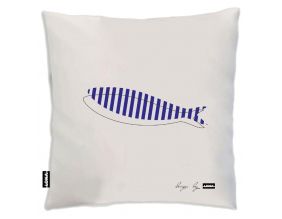 Coussin 100% coton 50 cm Poisson (Poisson bleu)