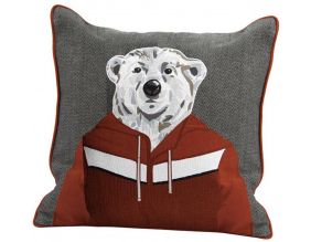 Coussin en coton Ski funny (Ours)