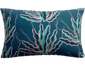 Coussin extérieur imprimé Alga Indigo (65 x 40 cm)