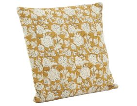 Coussin à fleurs jaune et blanc