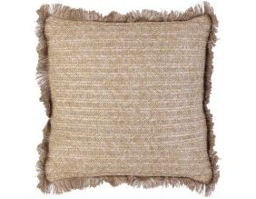 Coussin à franges en raphia 40 cm (Naturel)