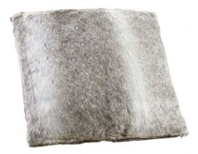 Coussin imitation fourrure 45 cm (Gris)