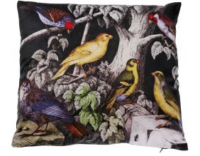 Coussin imprimé oiseaux sur branche 45 cm