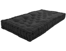 Coussin de palette en coton coloré 120 x 60 cm (Noir)