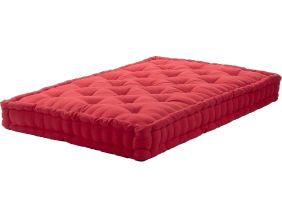 Coussin de palette en coton coloré 120 x 80 cm (Rouge)