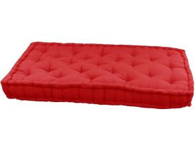Coussin de palette en coton coloré 120 x 60 cm (Rouge)