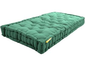 Coussin de palette en coton coloré 120 x 60 cm (Vert foret)