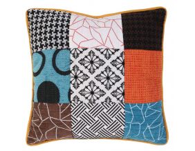 Coussin patchwork en tissu déhoussable 40x40 cm