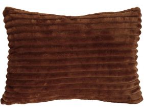 Coussin en velours côtelé 50 x 30 cm (Chocolat)