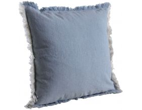 Coussin en coton avec franges (Bleu)