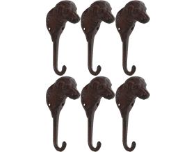 Crochet en fonte chien (Lot de 6)