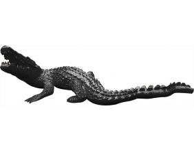 Crocodile coloré en résine tête tournée (Noir)