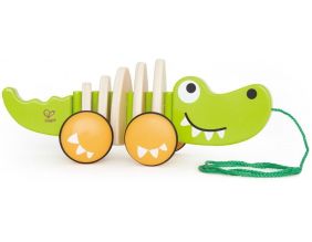 Crocodile à tirer en bois