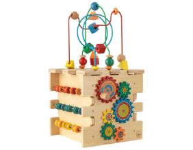 Cube d'éveil multi-activité en bois