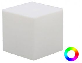 Cube lumineux intérieur extérieur Cuby 20 cm (Recharge solaire + batterie rechargeable )