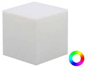 Cube lumineux intérieur extérieur Cuby 43 cm (Recharge solaire + batterie rechargeable)