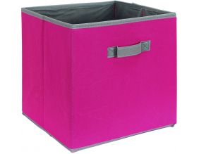 Cube de rangement coloré 30 x 30 cm (Fuschia et gris)