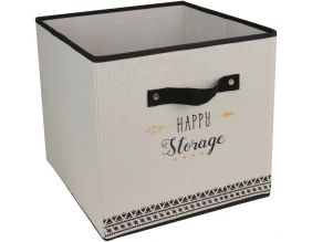 Cube de rangement déco Message 30 x 30 cm (Happy storage)
