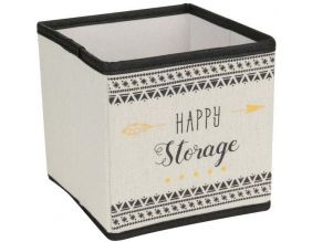 Cube de rangement déco Message 15 x 15 cm (Happy storage)