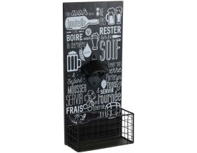 Décapsuleur mural avec corbeille Bistrot (Noir)