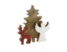 Décor de Noël blanc et rouge en manguier