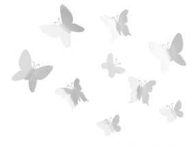 Décor mural adhésif 9 papillons Marisposa (Blanc)