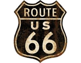 Décoration murale Route US 66 en métal 30 x 35 cm