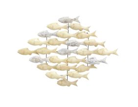 Banc de poissons en albasia (Naturel et blanc)