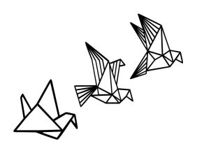 Décoration murale en bois (Oiseaux origami)