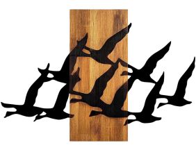 Décoration murale bois et métal Animal (Oiseaux migrateurs)