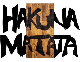 Décoration murale en bois et métal Citation (Hakuna Matata 3)