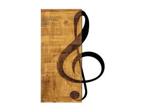 Décoration murale en bois et métal Musique (Treble Clef)