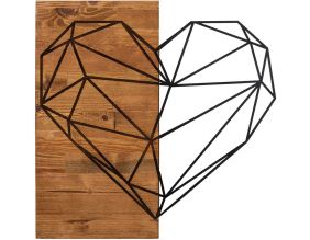 Décoration murale en bois et métal Walnut (Coeur)
