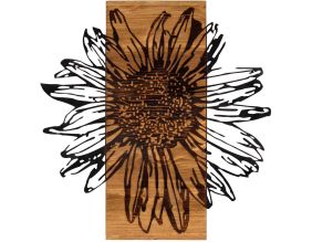 Décoration murale en bois et métal Walnut (Marguerite)