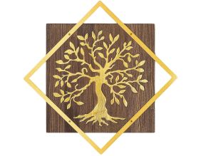Décoration murale en bois et métal doré Walnut