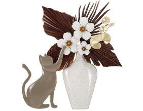 Décoration murale en métal Cat 54.6 x 8.9 x 59.7 cm
