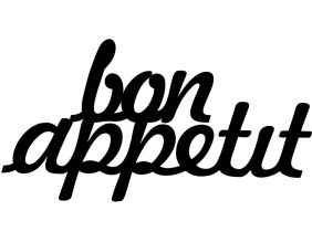 Decoration murale en métal Citation (Bon Appetit 1 - Noir)