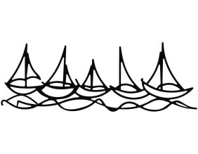 Décoration murale en métal - Mer (Bateaux dans l'eau)