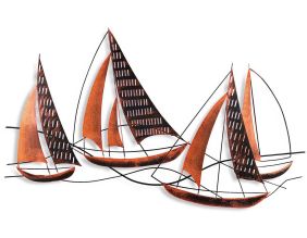 Décoration murale en métal - Mer (Bateaux (effet rouille))