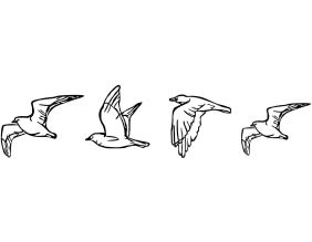 Décoration murale en métal Oiseaux en vol (Modèle 3)