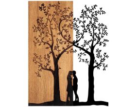 Décoration murale en métal et bois Arbre (Modèle 5)