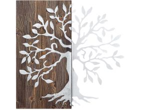 Décoration murale en métal et bois Arbre (Modèle 3)