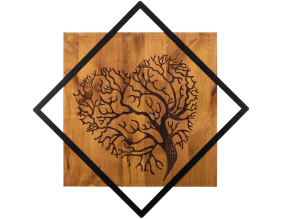 Décoration murale en métal et bois Arbre (Modèle 9)