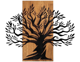 Décoration murale en métal et bois Arbre (Modèle 7)