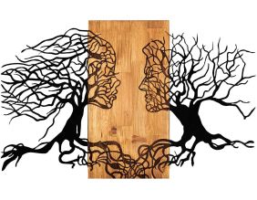 Décoration murale en métal et bois Arbre (Modèle 1)