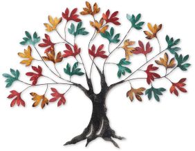 Décoration murale en métal coloré (Arbre 1)