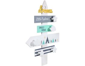 Décoration murale panneau directionnel avec 4 patères Dream