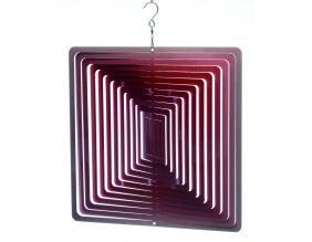 Mobile à vent carré rouge 15cm (Petit modèle)